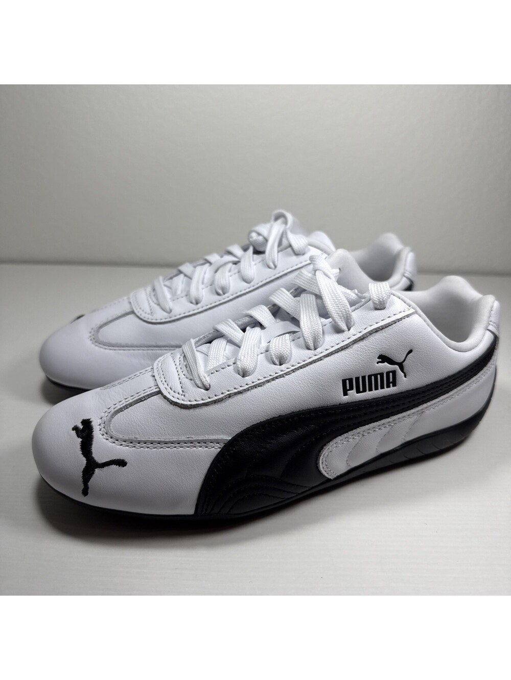 Puma Speedcat Leather White Black Sneakers Womens Size 7 New